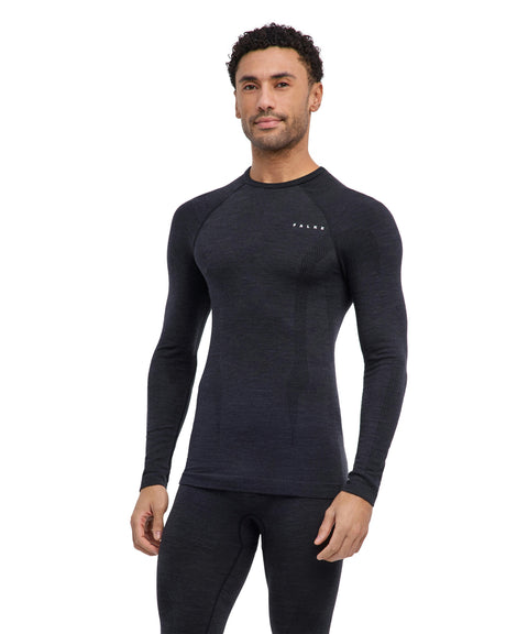 Falke Wool-Tech Langærmet Skiundertrøje Herre - Sort