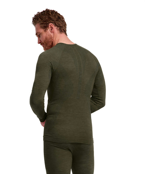 Falke Wool-Tech Langærmet Skiundertrøje Herre - Olive