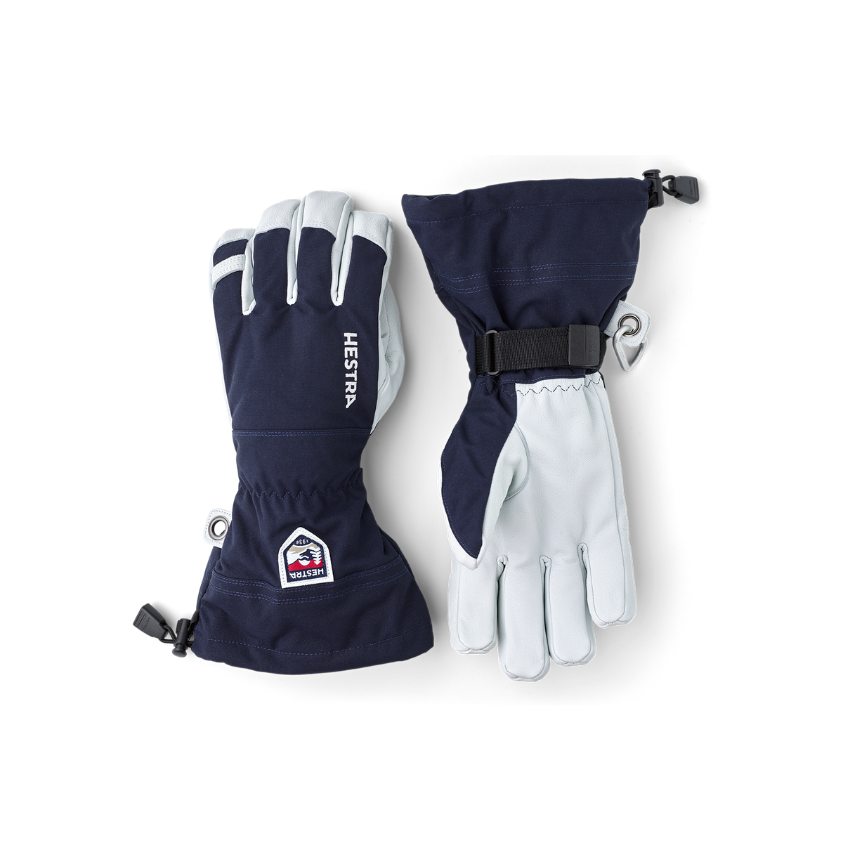 Hestra Army Leather Heli Ski 5-finger - Marineblå