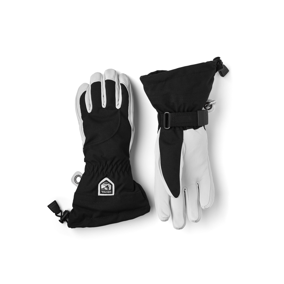 Hestra Heli Ski Dame 5-finger - Sort/Offwhite
