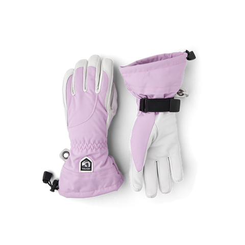Hestra Heli Ski Dame 5-finger - Lilla/Offwhite