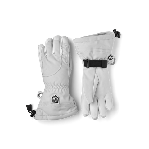Hestra Heli Ski Dame 5-finger - Lys grå/Offwhite