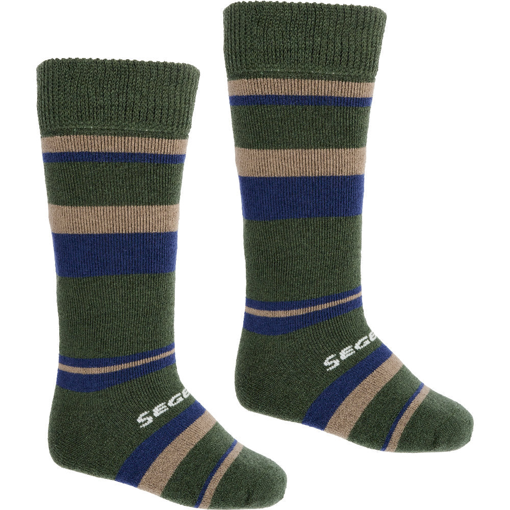 Seger Kids Stripe Merino Wool - Dark Army