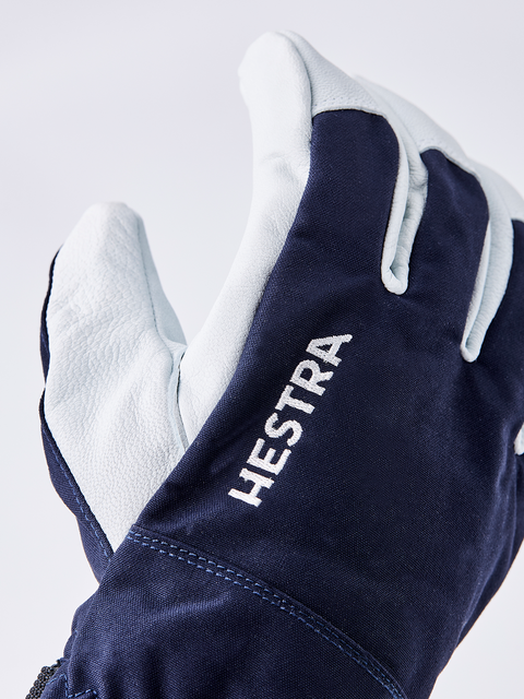 Hestra Army Leather Heli Ski 5-finger - Marineblå