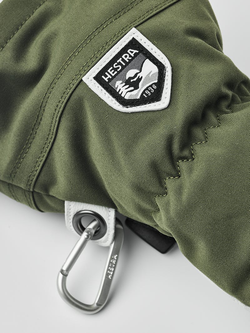 Hestra Army Leather Heli Ski 3-Finger Olive