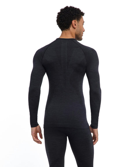 Falke Wool-Tech Langærmet Skiundertrøje Herre - Sort