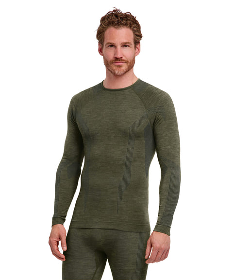 Falke Wool-Tech Langærmet Skiundertrøje Herre - Olive