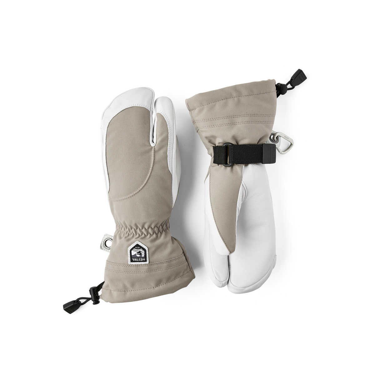 Hestra Heli Ski Dame 3-finger - Khaki/Offwhite