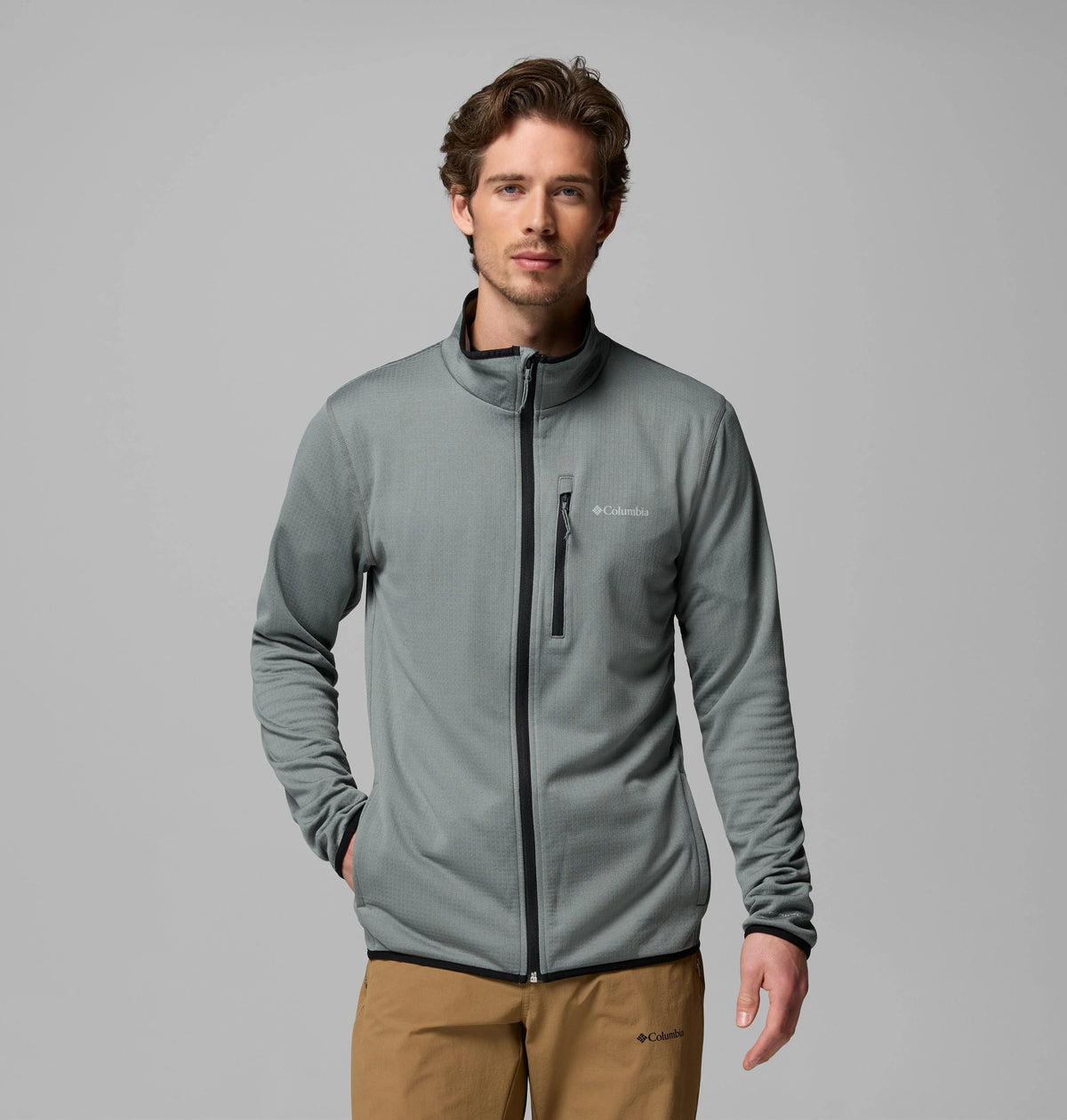 Columbia Essential Hike Grid Fleece Full Zip Herre - Sedona Sage