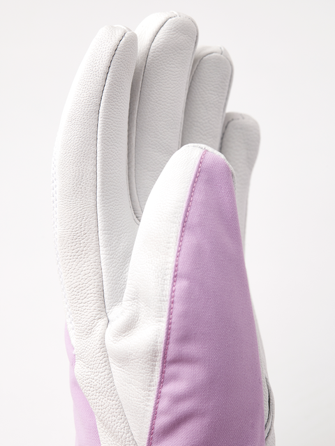 Hestra Heli Ski Dame 5-finger - Lilla/Offwhite
