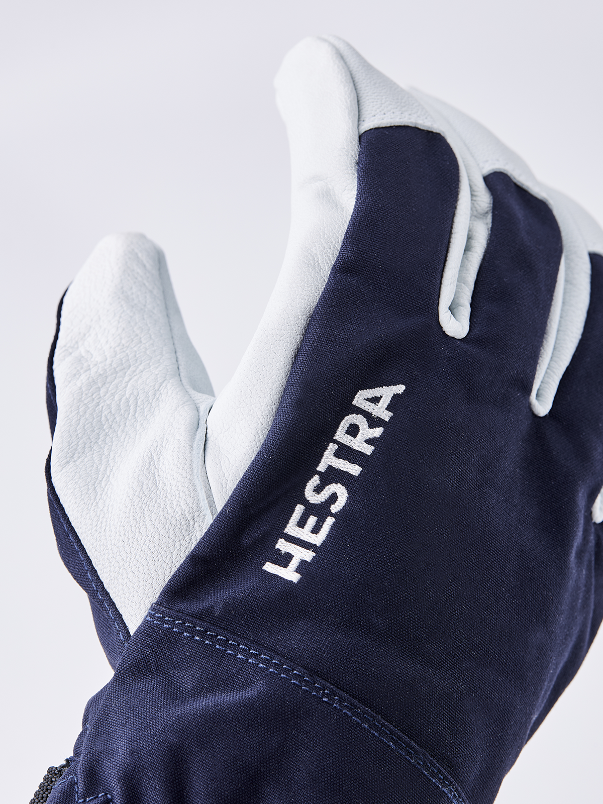 Hestra Army Leather Heli Ski 5-finger - Marineblå