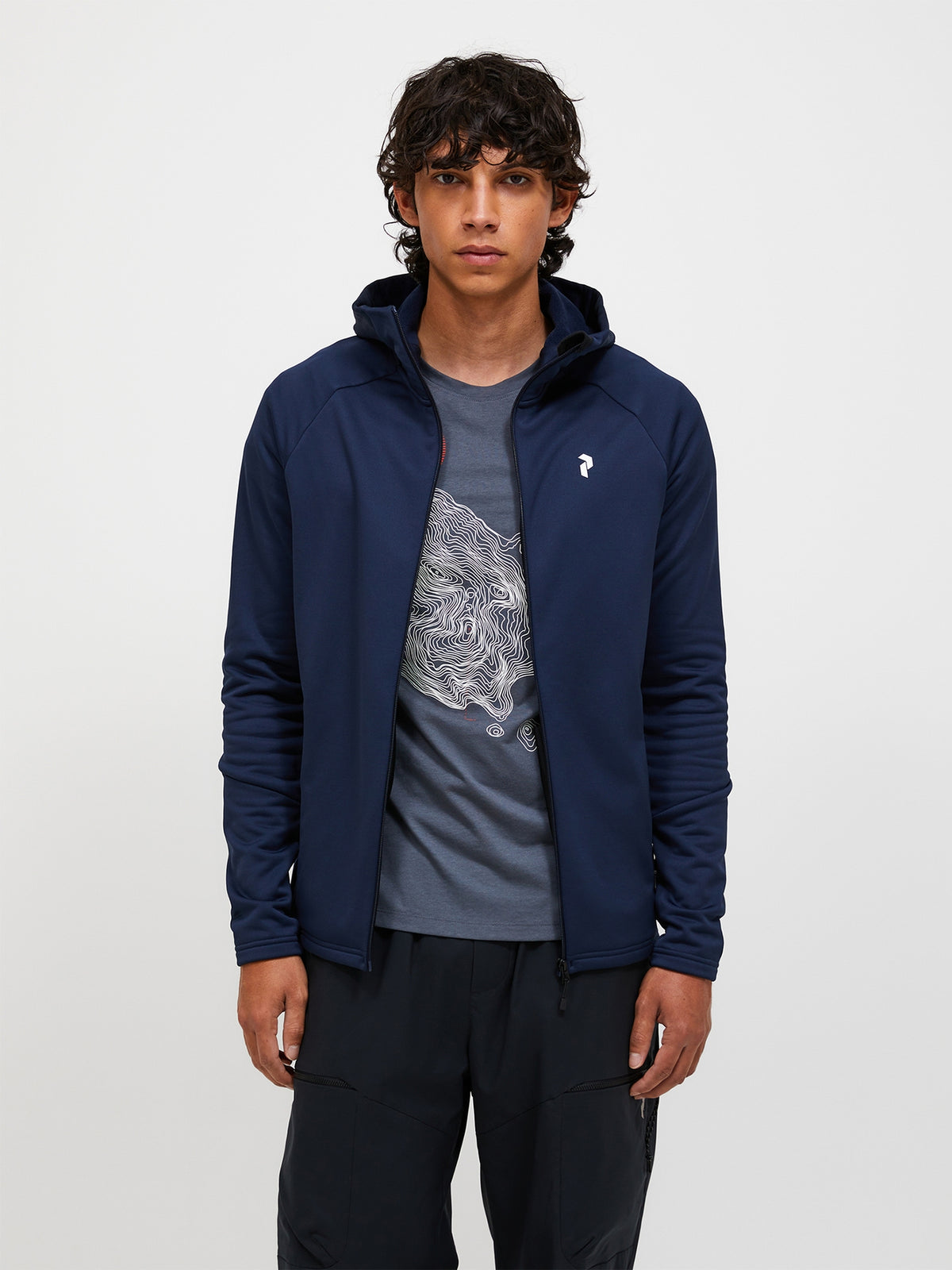 Peak Performance Rider Essentials Zip Hood Herre – Blue Shadow / Blue Shadow