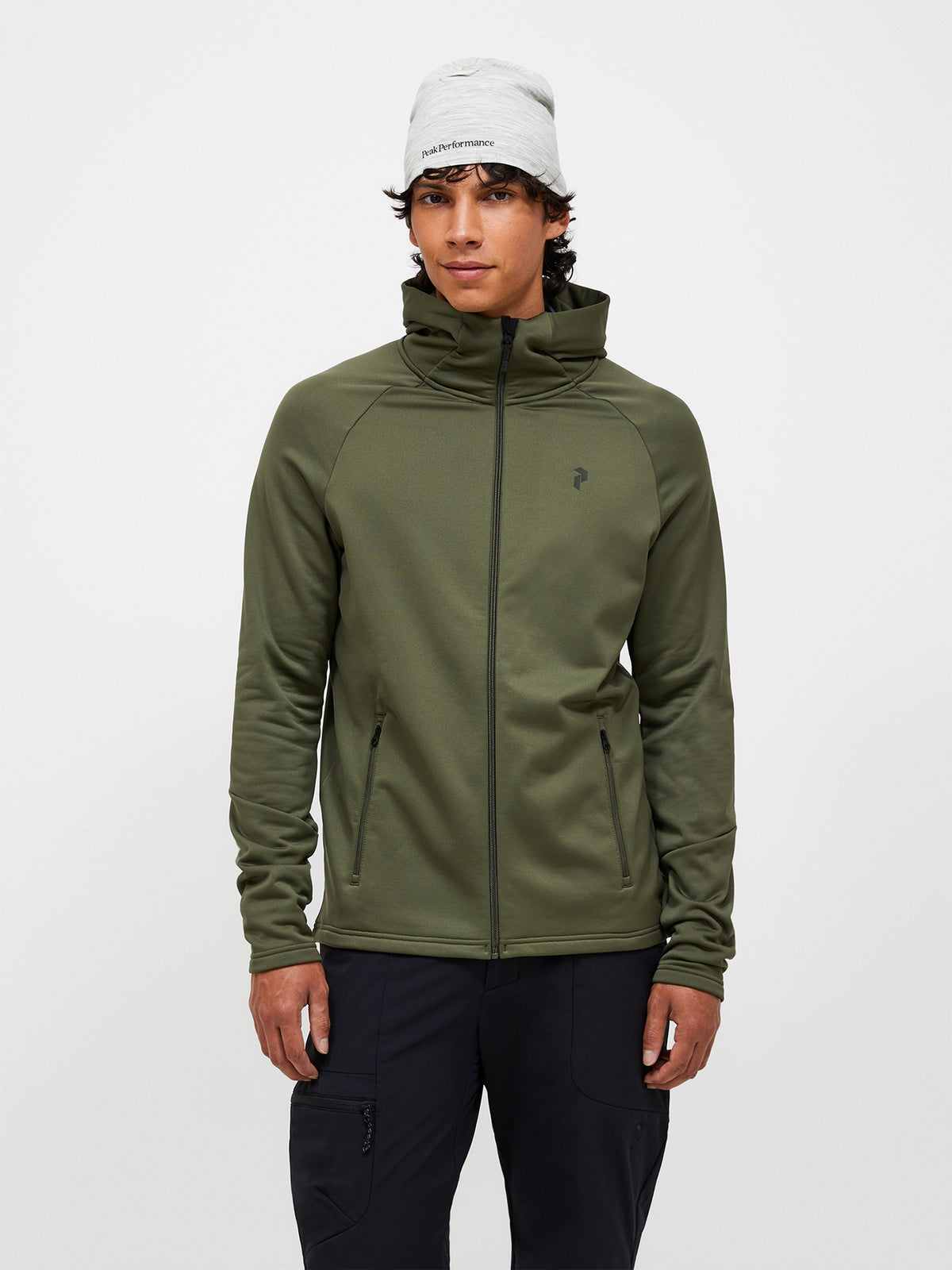 Peak Performance Rider Essentials Zip Hood Herre – Pine Needle / Pine Needle