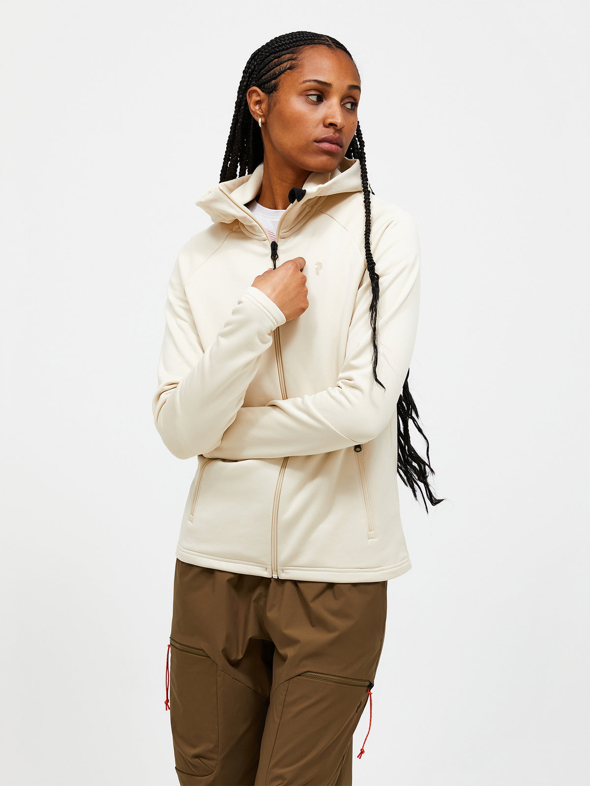 Peak Performance Rider Essentials Zip Hood Dame – Sand Fog / Sand Fog