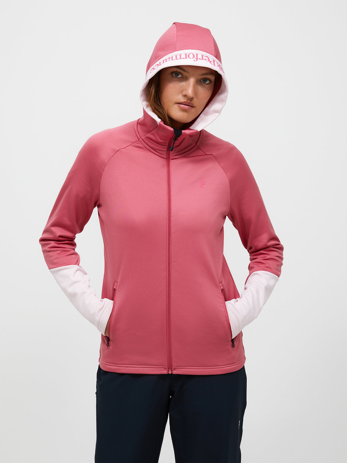Peak Performance Rider Essentials Zip Hood Dame – Mountain Blush / Frosted Blossom