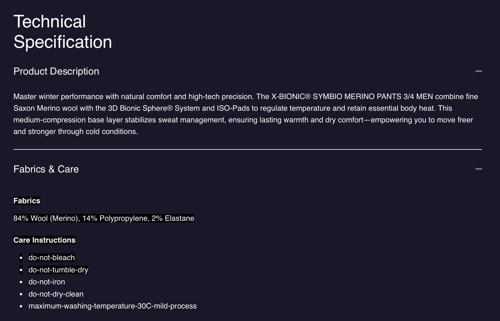 X-Bionic Symbio Merino Pants