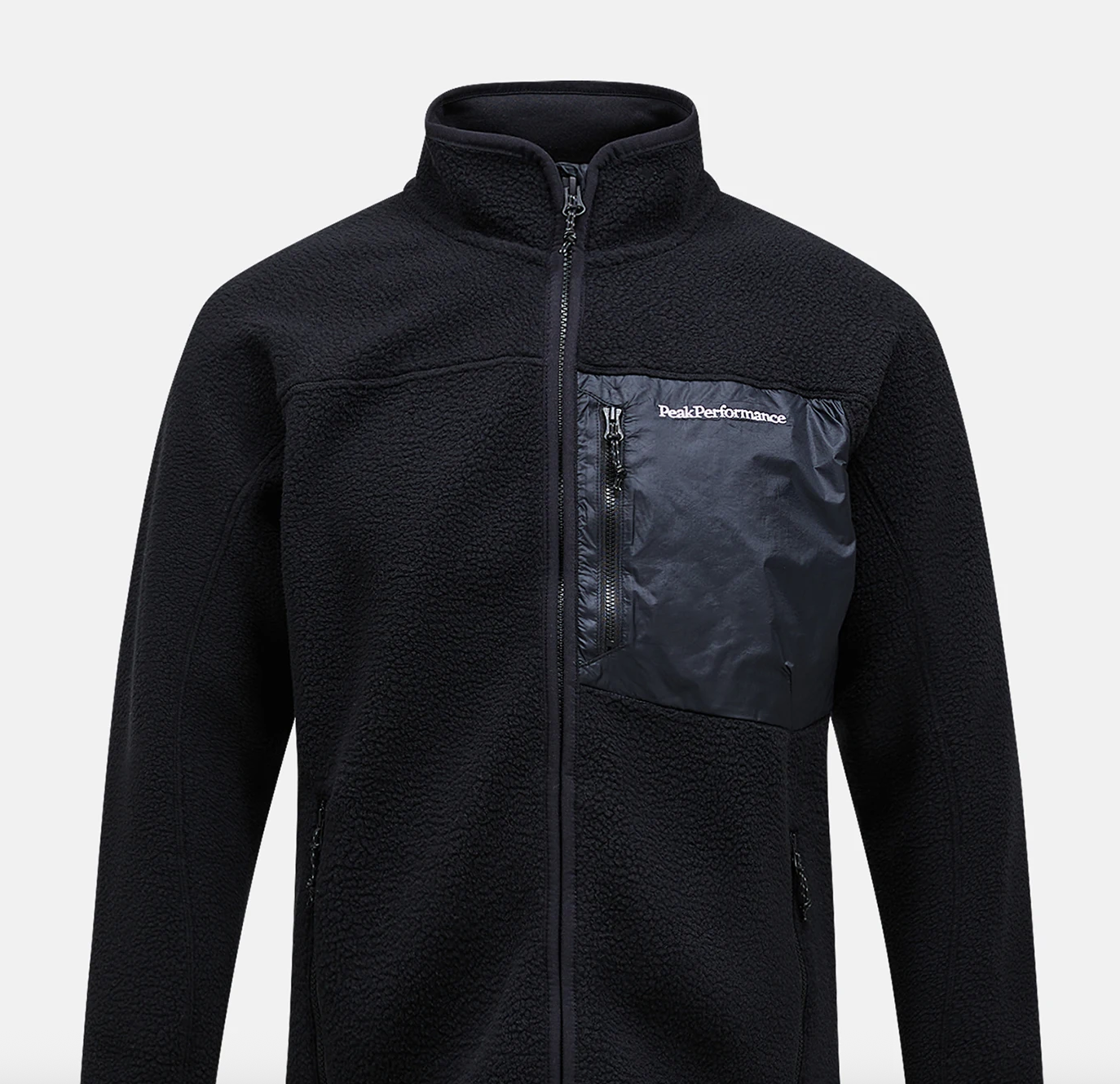 Peak Pile Zip Jacket Black