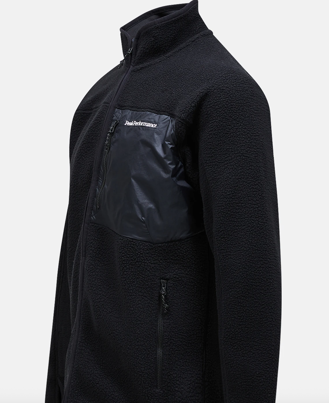 Peak Pile Zip Jacket Black