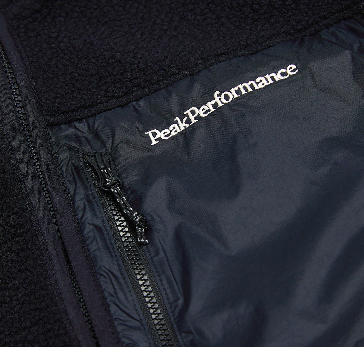 Peak Pile Zip Jacket Black