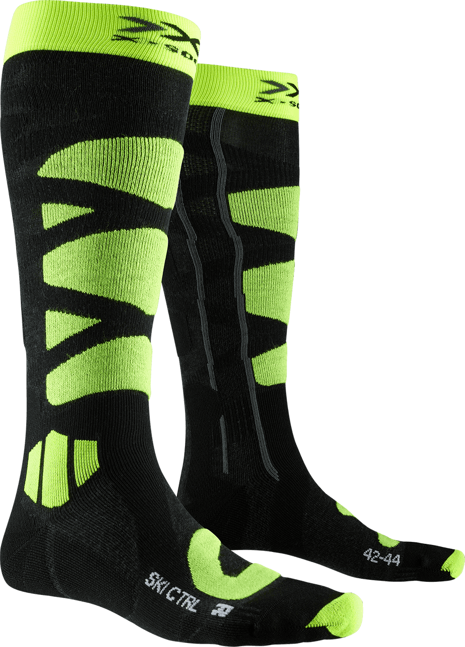 X-Socks Ski Control 4.0 - Anthracite Melange/Phyton Yellow