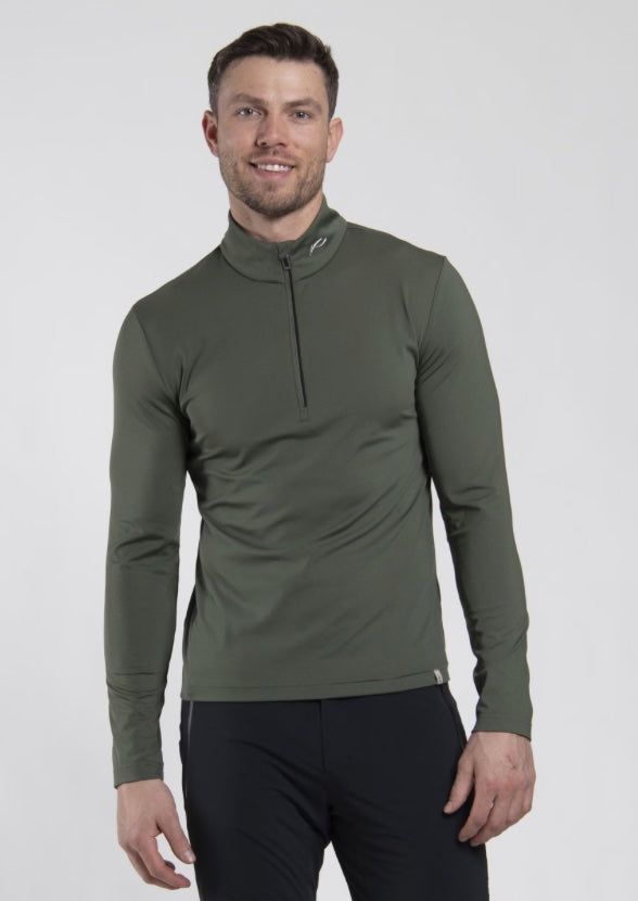 Kjus Men Trace Midlayer Half-Zip - Green Slate/Black